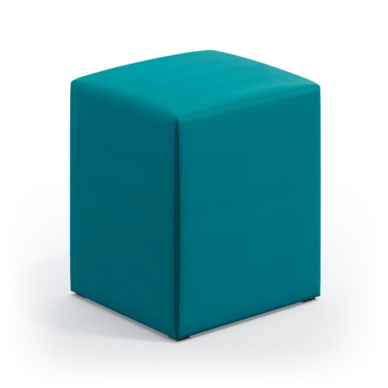 Puff Izar Suede Azul Turquesa Aradecor
