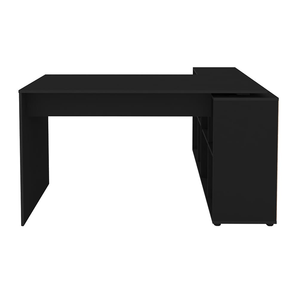 Mesa de Escritório em L Nero Preta