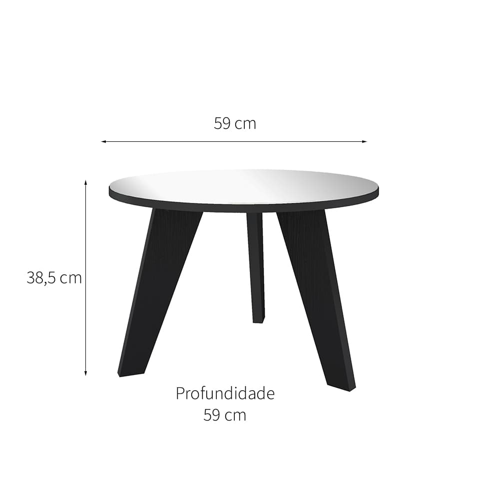 Mesa de Centro Redonda Espanha Preta