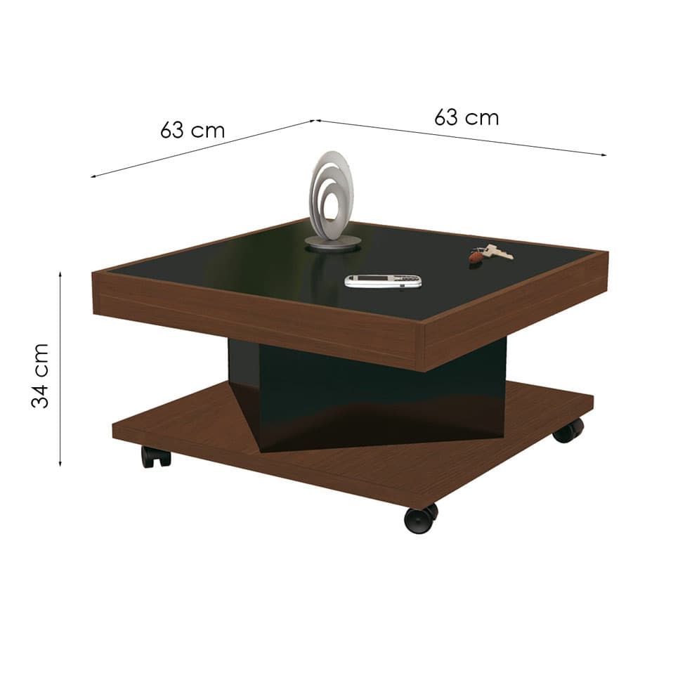 Mesa de Centro Saara Amêndoa e Preta