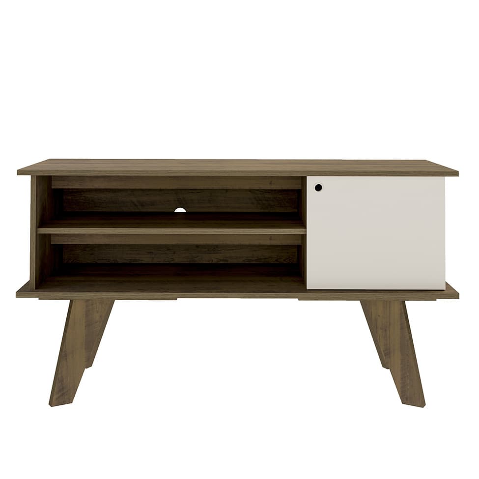 Rack Frank Marrom e Off White 120 cm