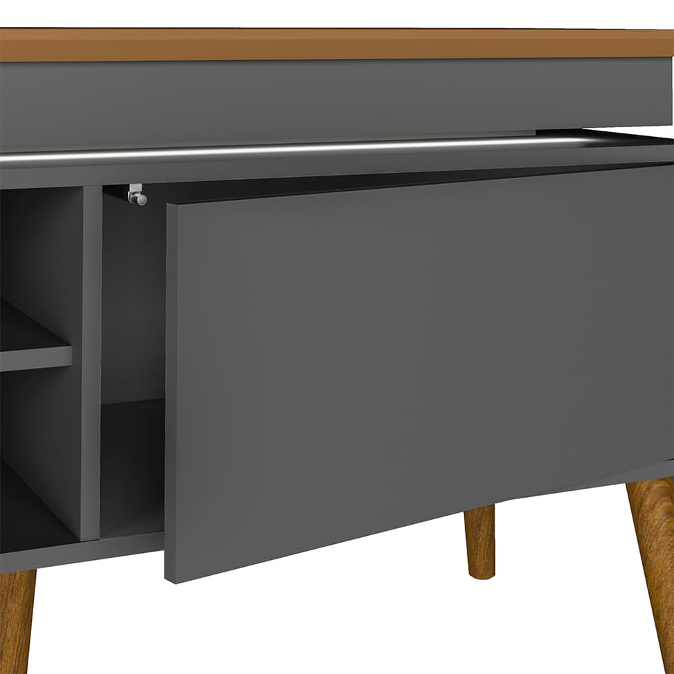 Rack Lumina Carvalho e Grafite 180 cm