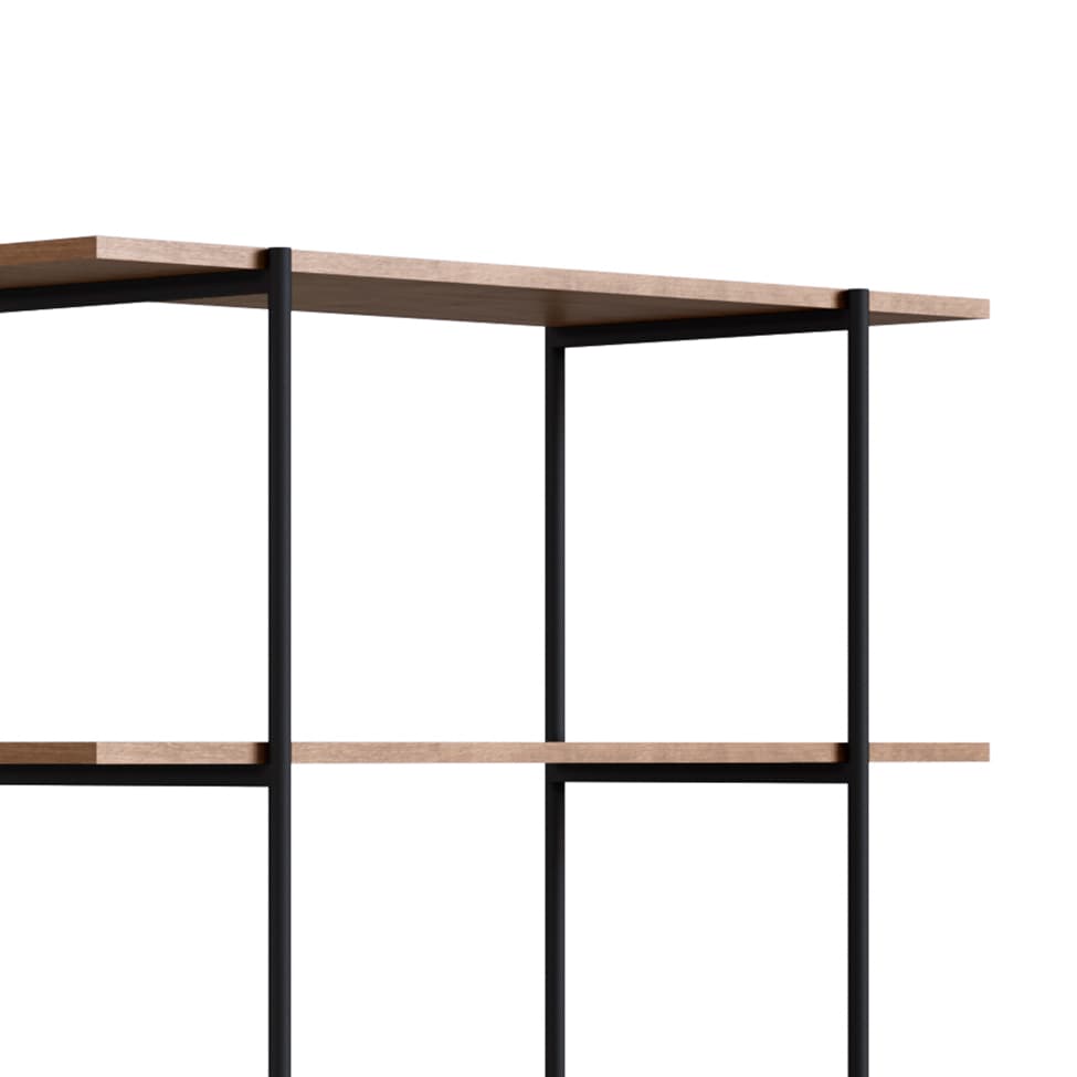 Estante Tube Preta e Vermont 180 cm