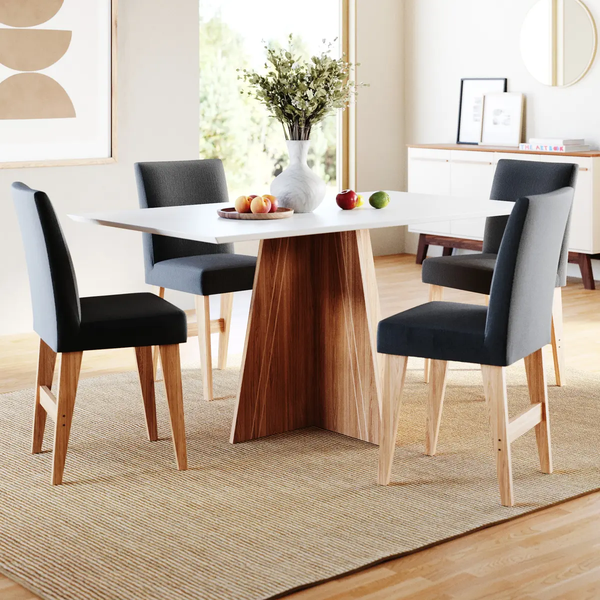 Mesa de Jantar 4 Lugares Mesa Lune 1,36m