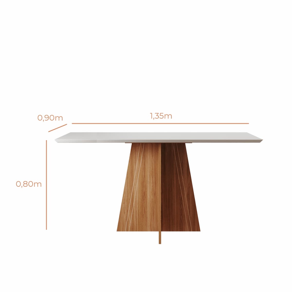 Mesa de Jantar 4 Lugares Mesa Lune 1,36m