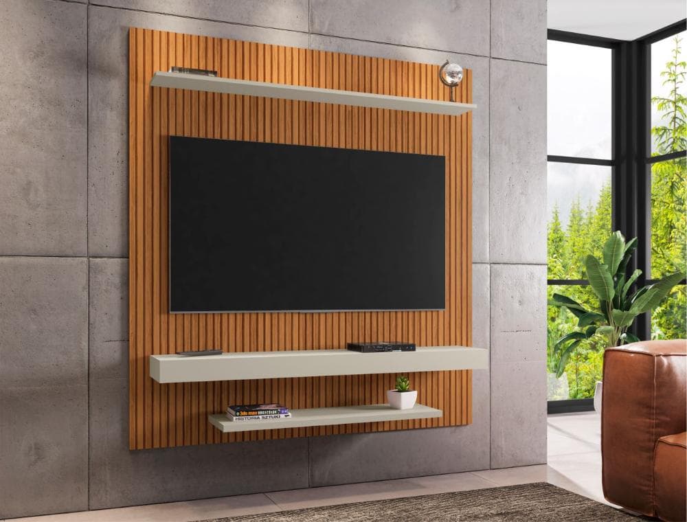 Painel para Tv 60" Paris Ripado Off White