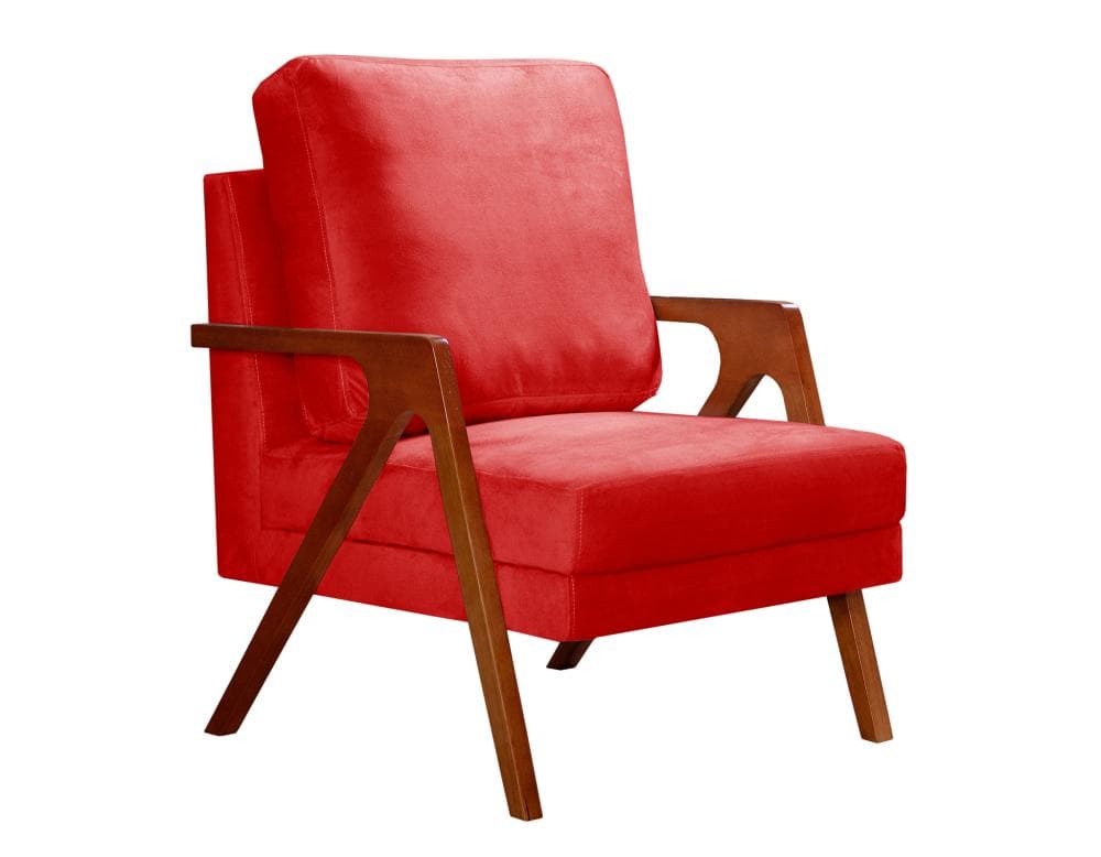 Poltrona Kiara Cor:Suede Vermelho 100