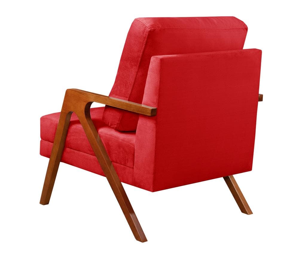 Poltrona Kiara Cor:Suede Vermelho 100