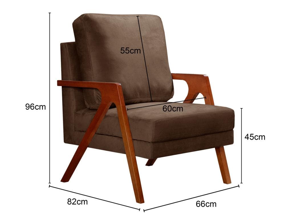 Poltrona Kiara Cor:Veludo Marrom 260