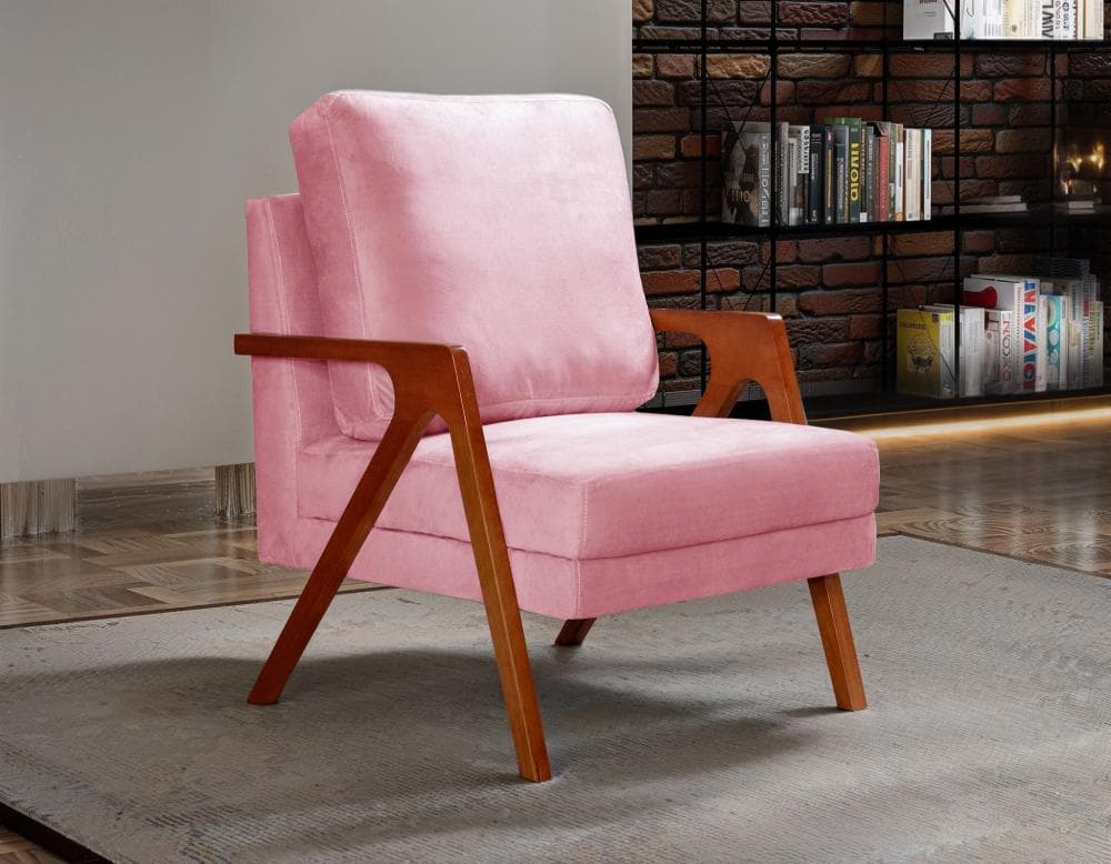 Poltrona Kiara Cor:Veludo Rosê 390