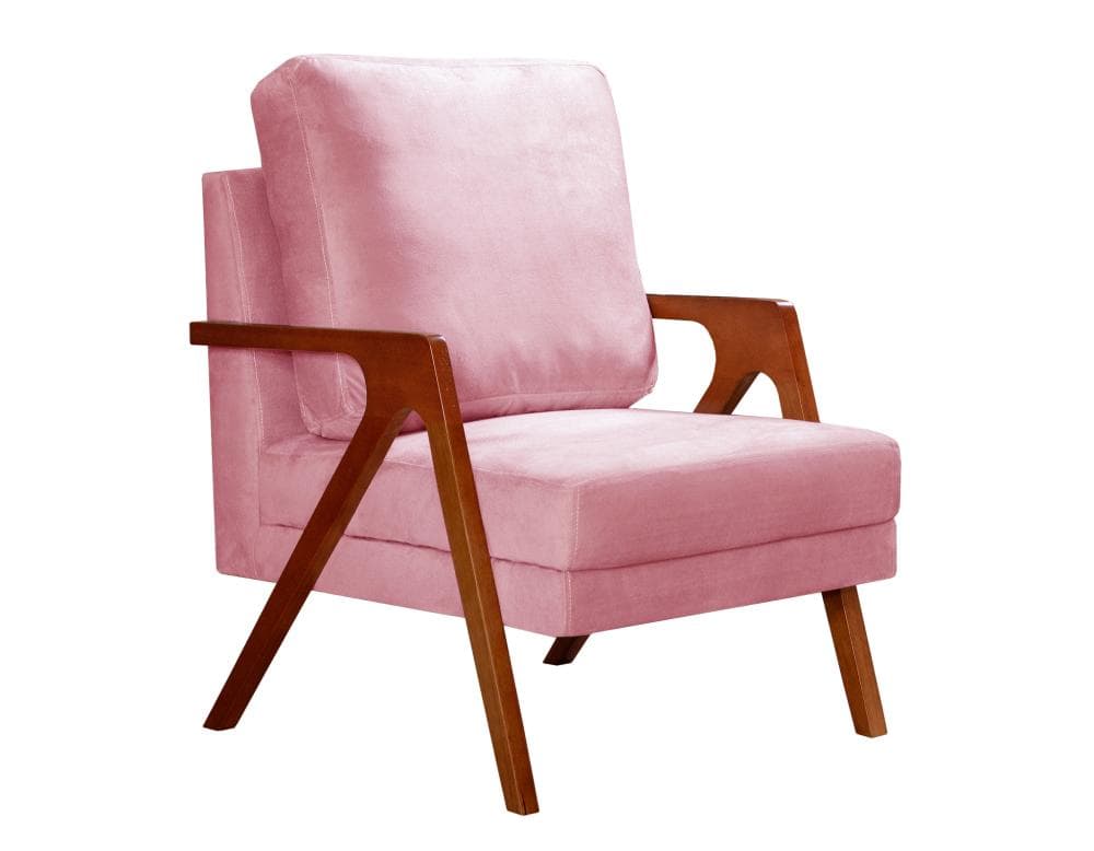 Poltrona Kiara Cor:Veludo Rosê 390