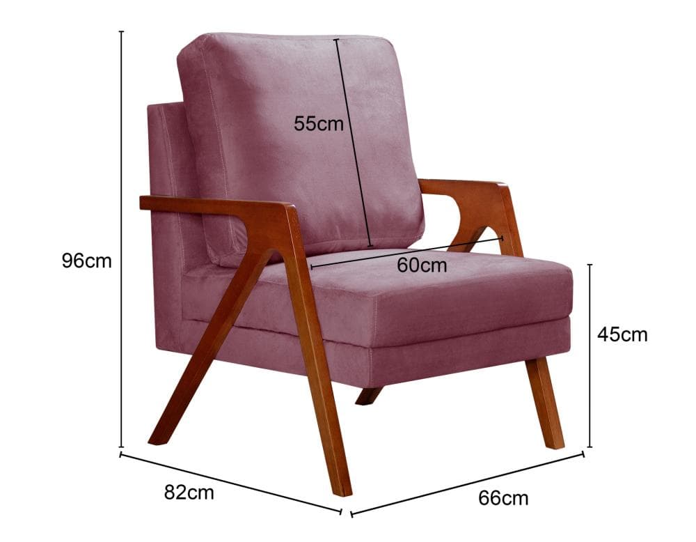Poltrona Kiara Cor:Veludo Roxo 380