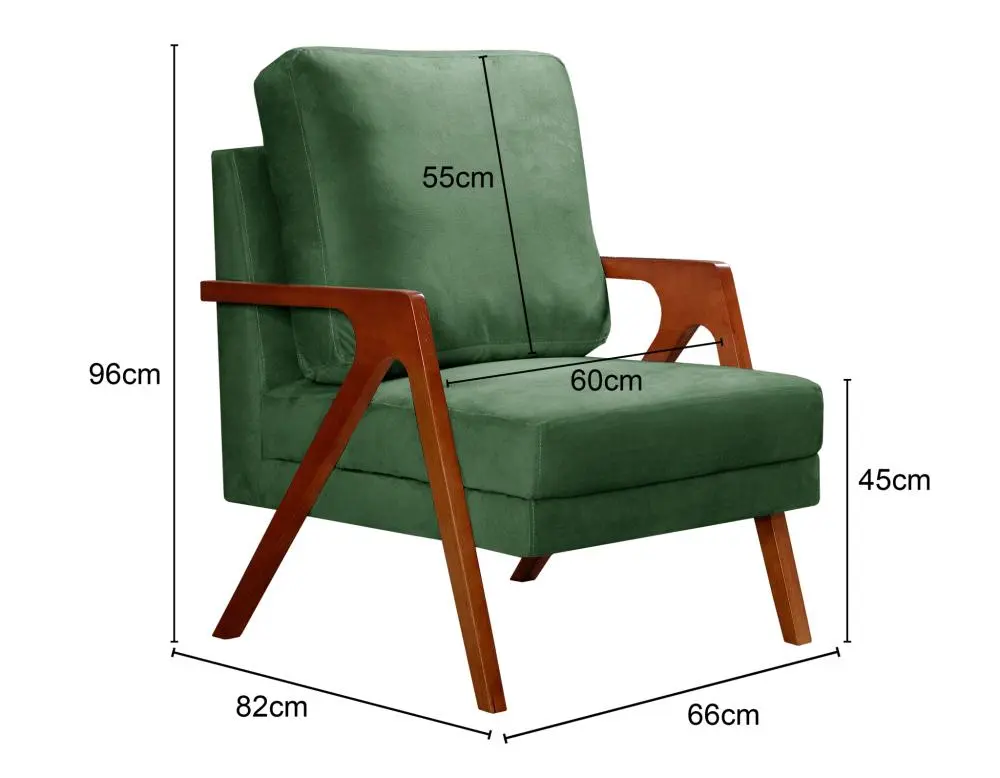 Poltrona Kiara Cor:Veludo Verde 270