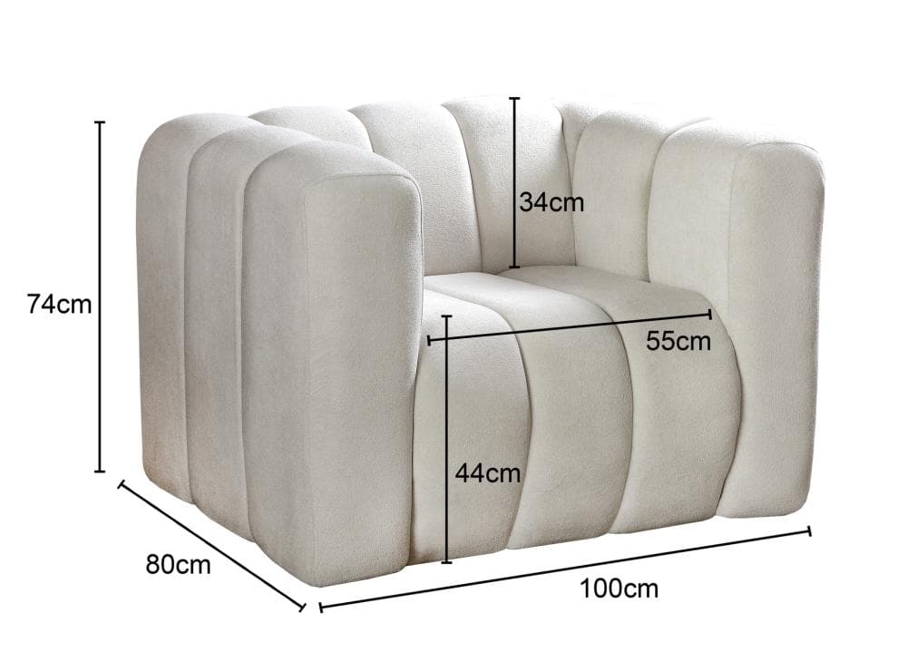 Poltrona Mona Cor:Bouclê Bege 500