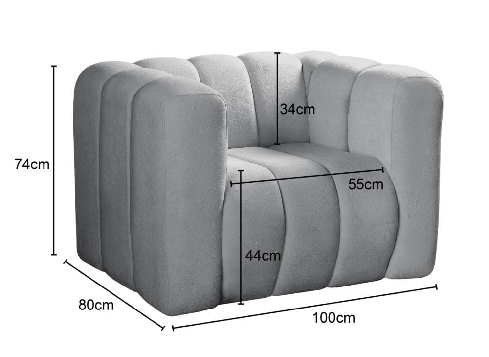 Poltrona Mona Cor:Bouclê Cinza 520