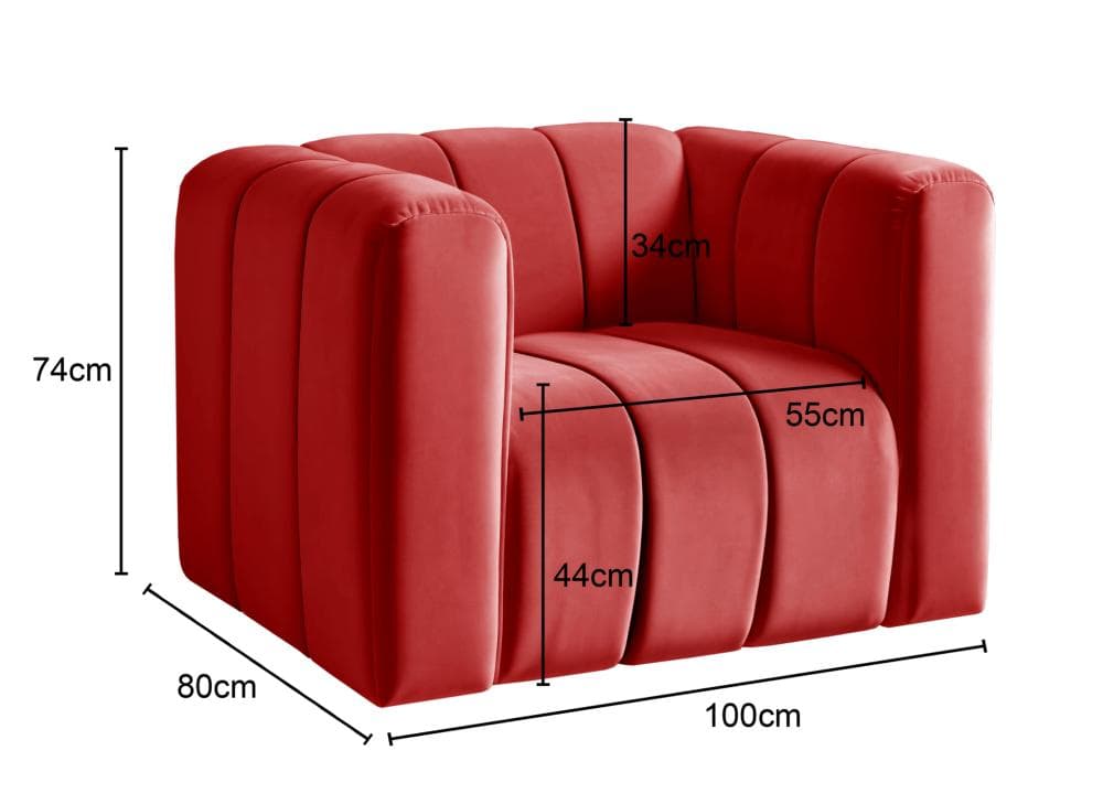 Poltrona Mona Cor:Suede Vermelho 100