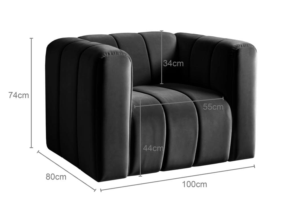 Poltrona Mona Cor:Veludo Preto 410