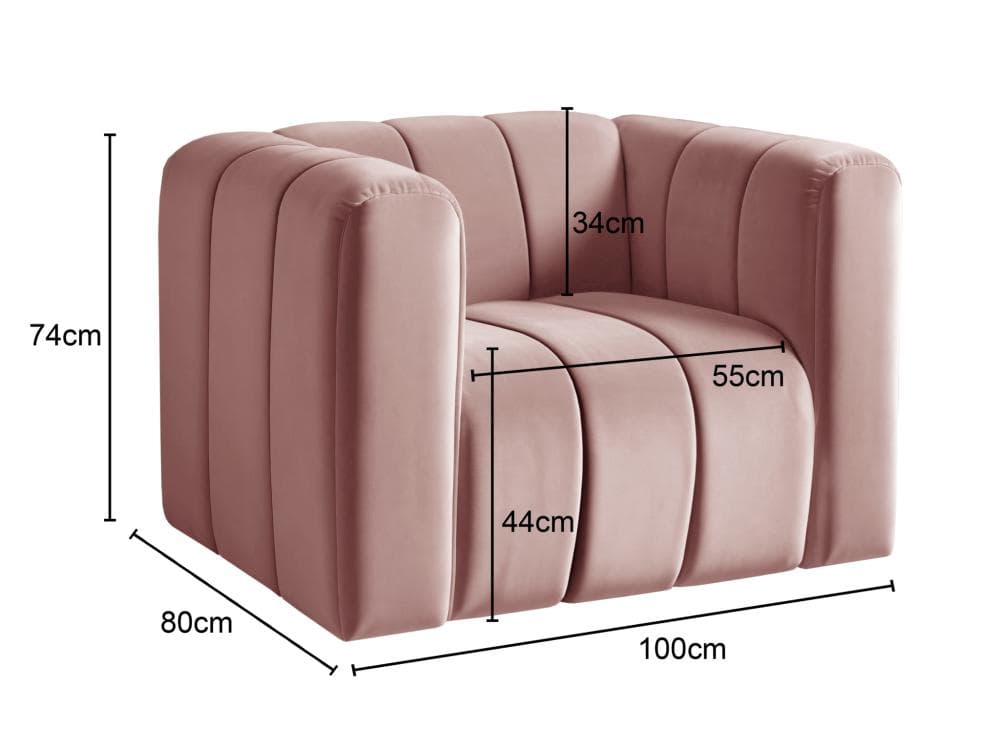 Poltrona Mona Cor:Veludo Rosê 390
