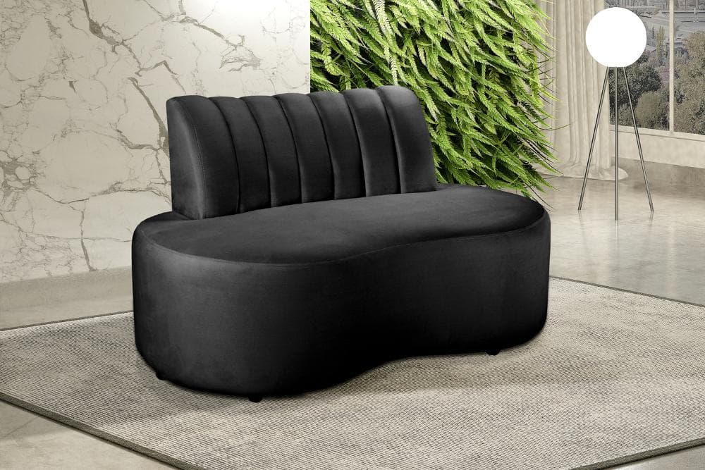 Sofá Doha Cor:Veludo Preto 410