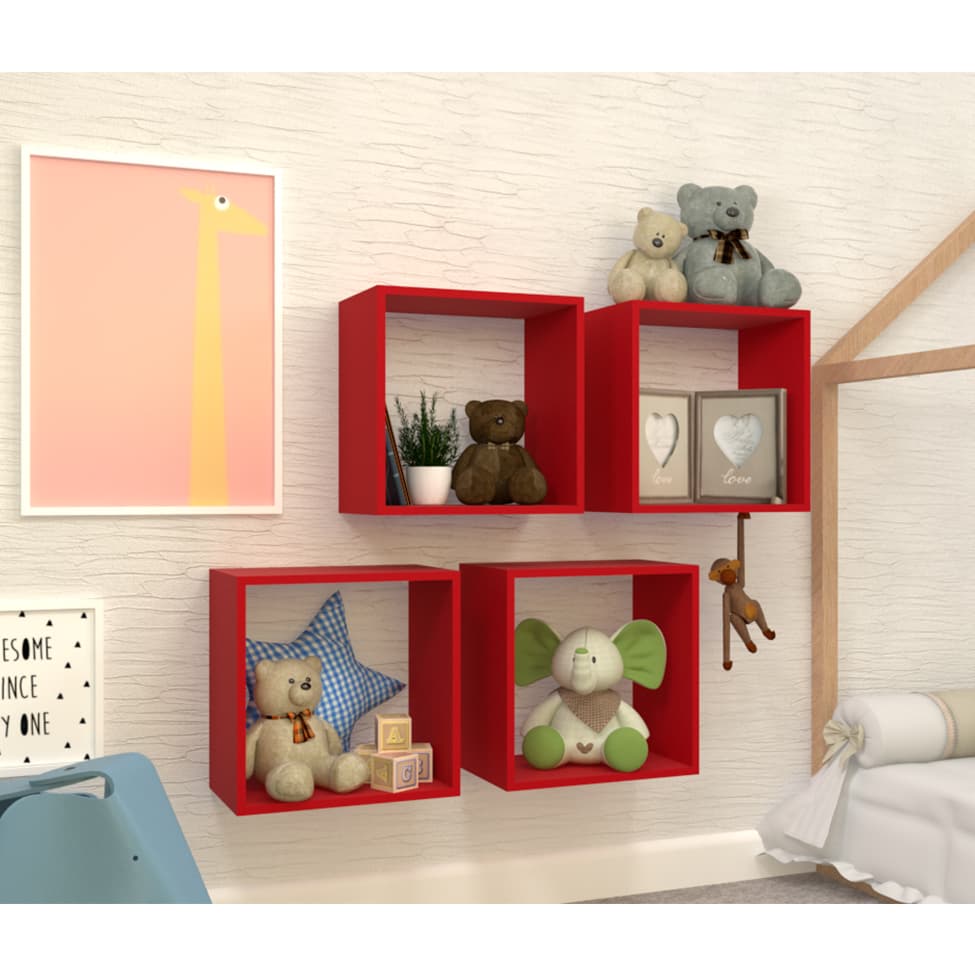 Nicho Quadrado Cubo I Vermelho