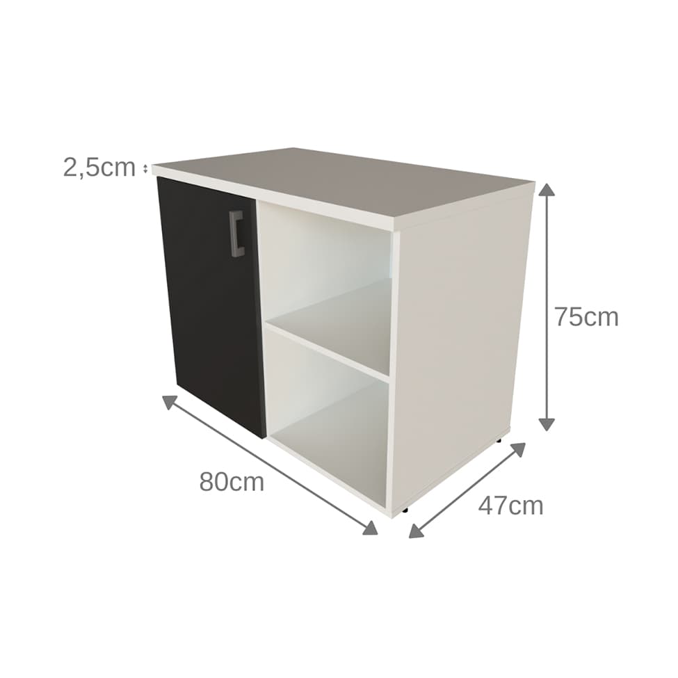 Quarto Infantil Adoleta 1 PT Branco e Preto