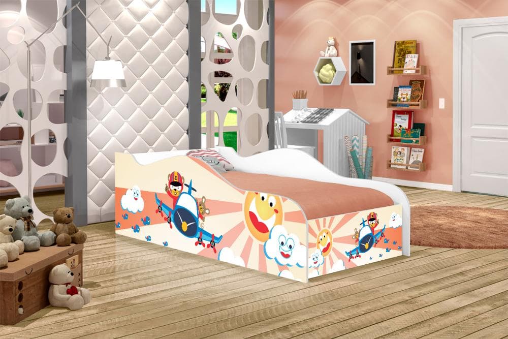 Cama Infantil Like Avião e Ursinho