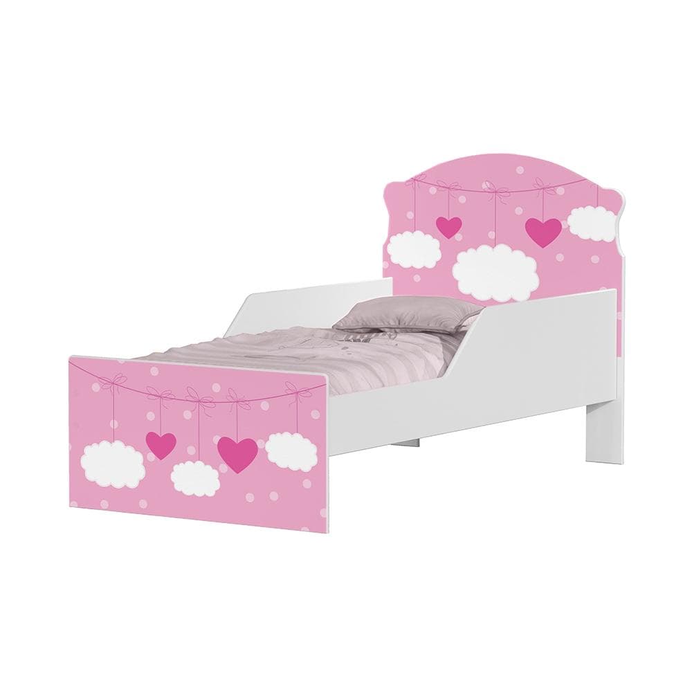 Mini Cama Nuvens Meninas Com Colchão