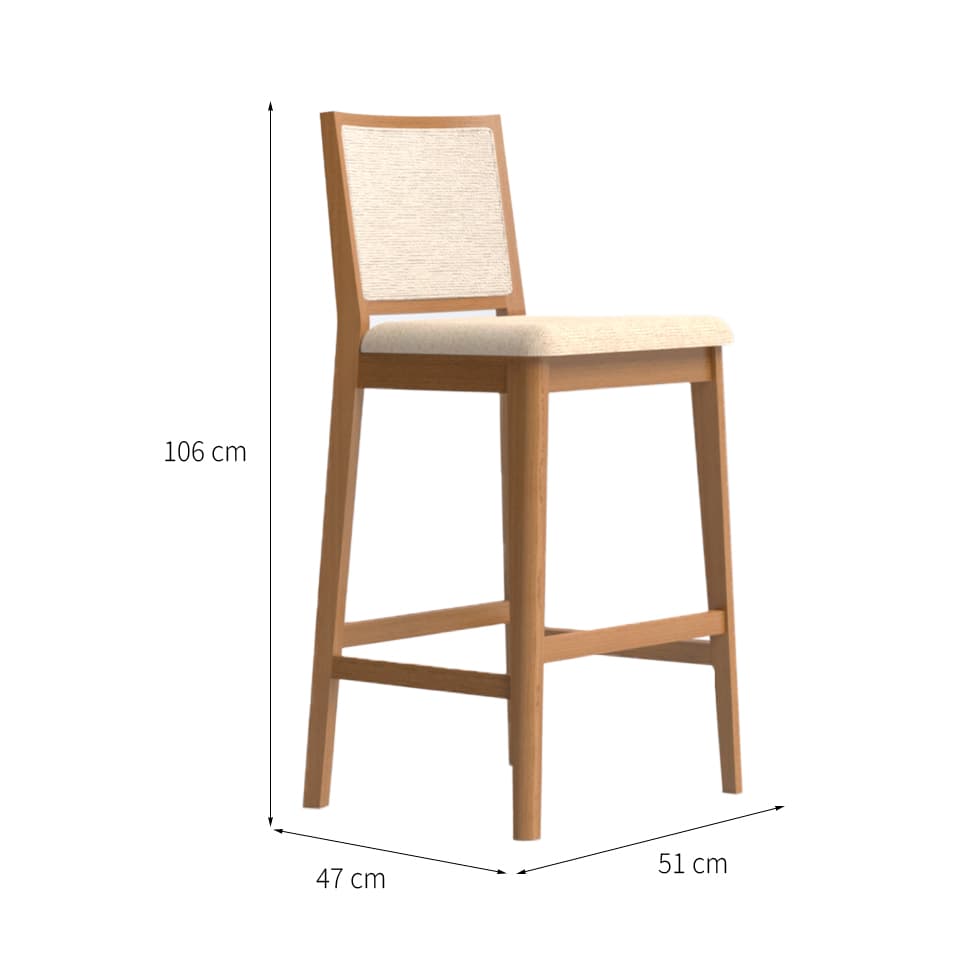 Conjunto com 2 Banquetas Sila Mel e Bege