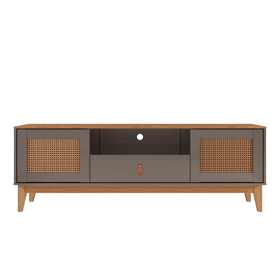 Rack Esmeralda Cinza Pérola e Noce 160 cm