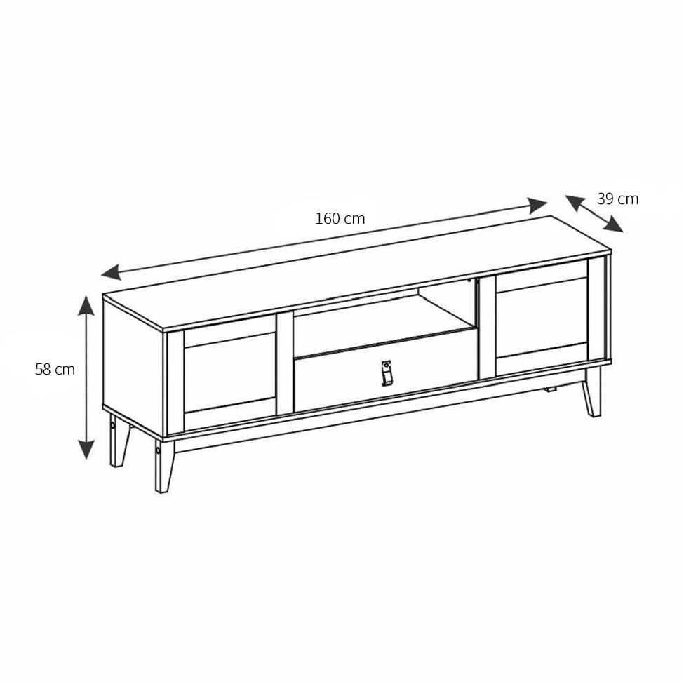 Rack Esmeralda Cinza Pérola e Noce 160 cm