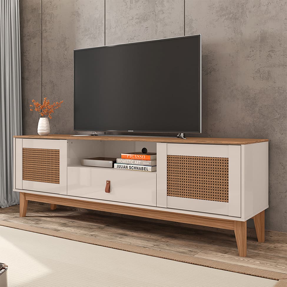 Rack Esmeralda Off White e Noce 160 cm
