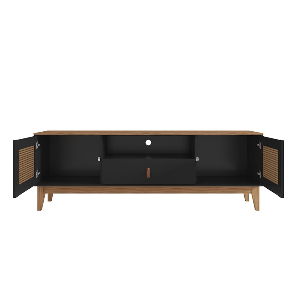 Rack Esmeralda Preto e Noce 160 cm