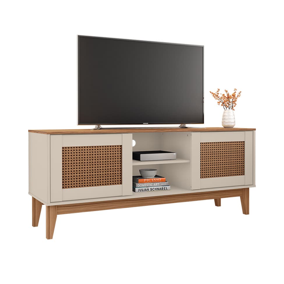 Rack Safira Off White e Noce 135 cm