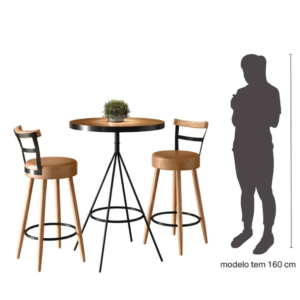 Conjunto Mesa Com 2 Banquetas Grecia Amarula