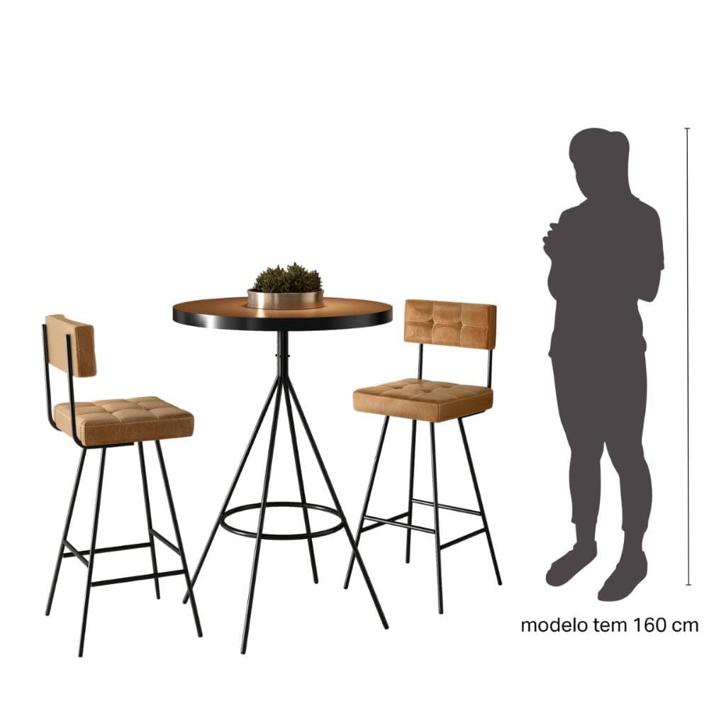 Conjunto Mesa Com 2 Banquetas Grecia Amarula