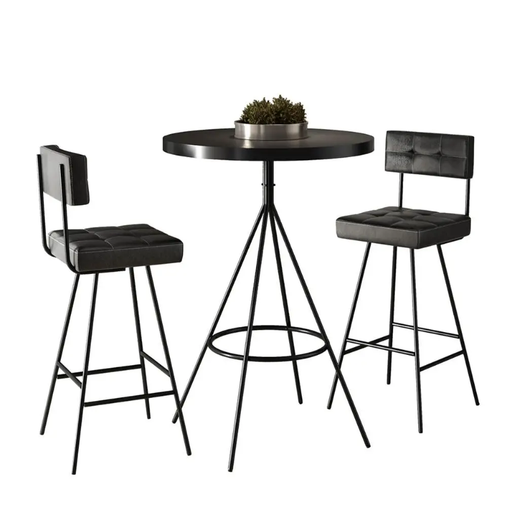 Conjunto Mesa Com 2 Banquetas Grecia Preto