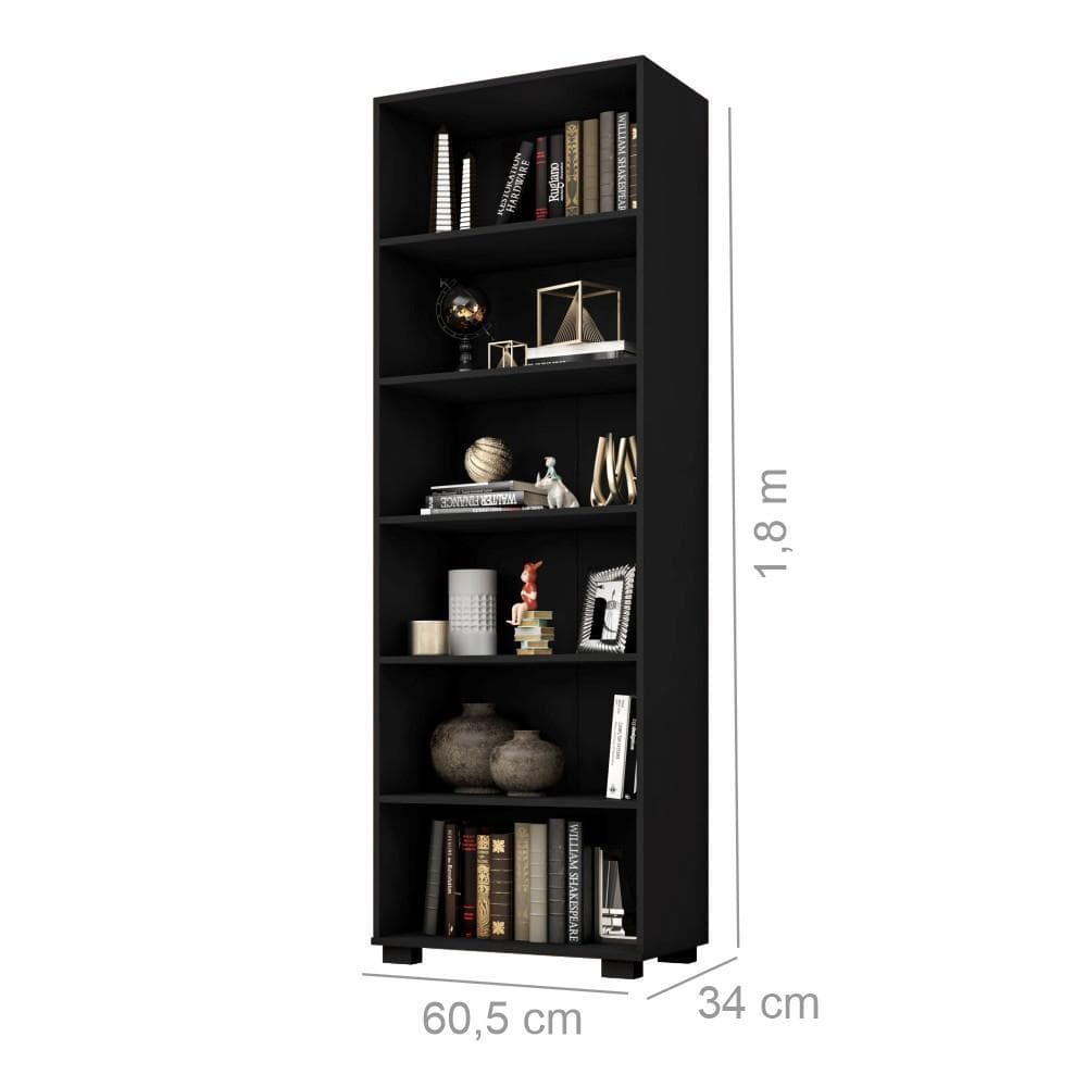 Estante Livreiro com 2 Portas Bari Preto