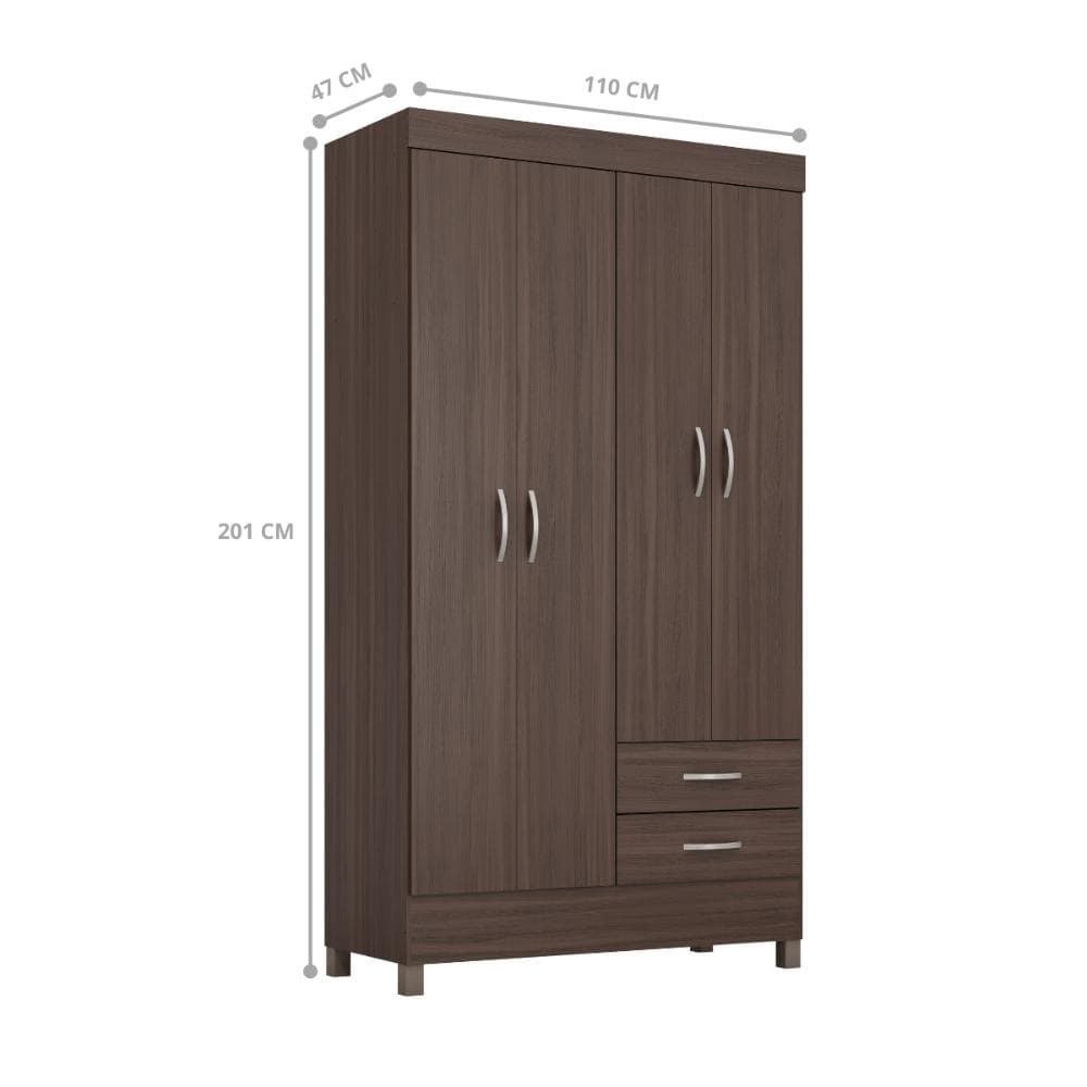 Guarda Roupa 4 Portas Valencia Cafe Touch