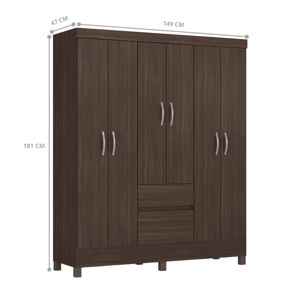 Guarda Roupa 6 Portas Sales Cafe Touch