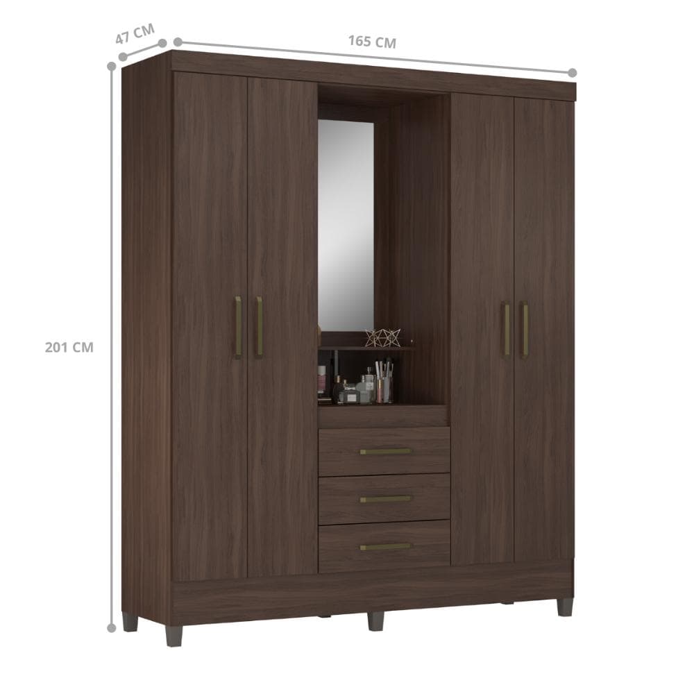 Guarda Roupa Urano 4 Portas Cafe Touch