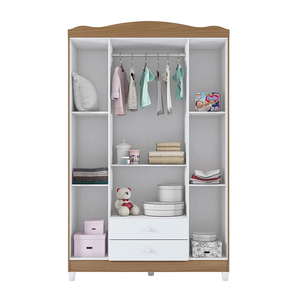Jogo Cômoda e Guarda-Roupa Braga Almendra