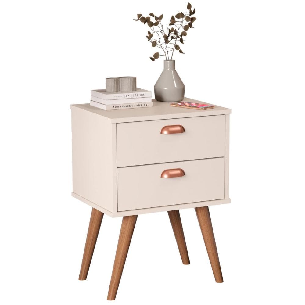 Mesa Cabeceira 2 Gavetas Empoli Off White