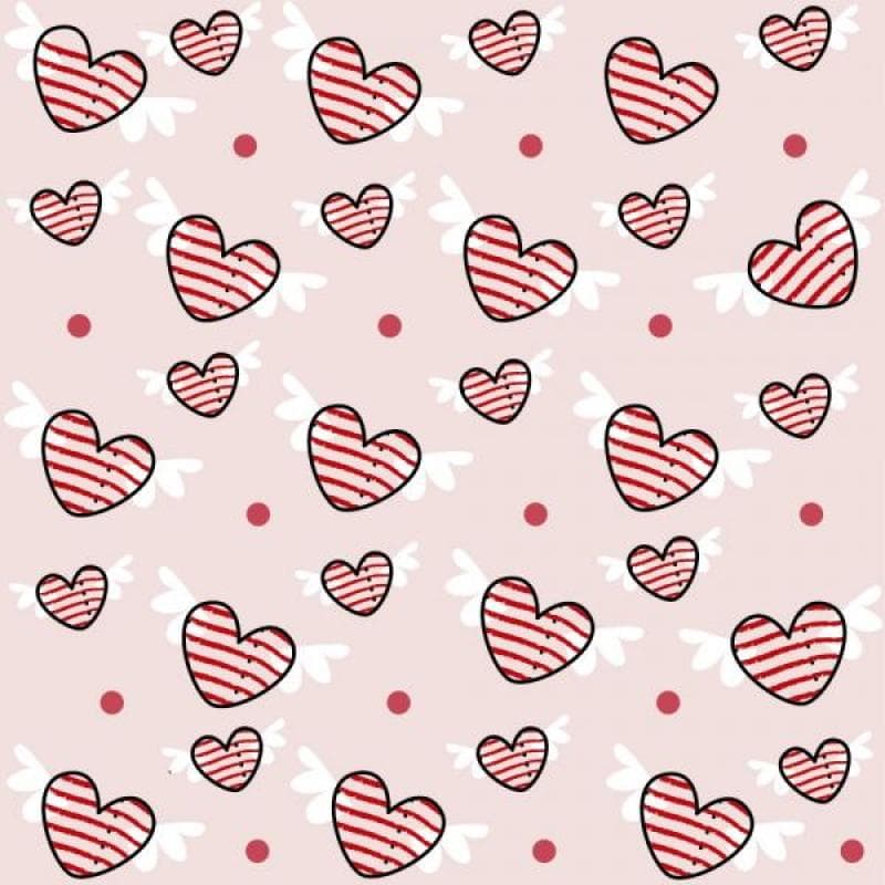 Papel de Parede Kids Corações com Asas