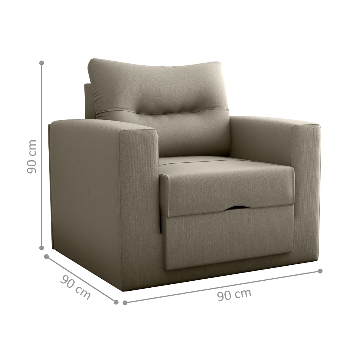 Sofá Cama 1 Lugar Cork Suede Cappuccino
