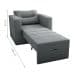 Sofá Cama 1 Lugar Cork Suede Cinza