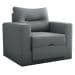 Sofá Cama 1 Lugar Cork Suede Cinza
