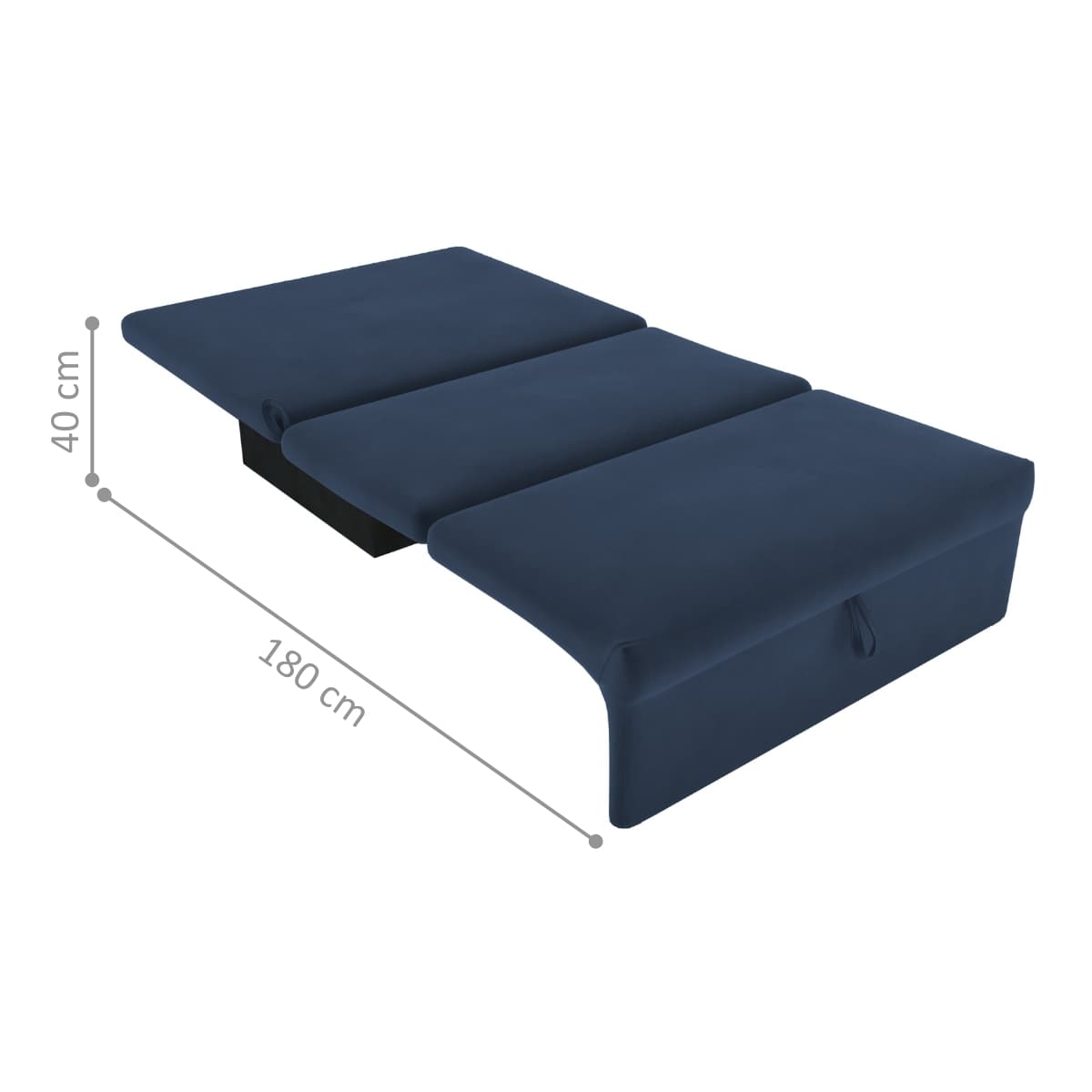 Sofá Cama para Descanso Alice Suede Azul
