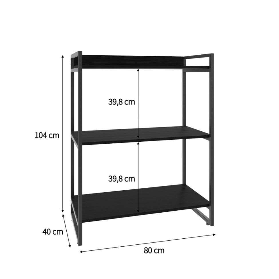 Estante Kuadra I Preta 80 cm