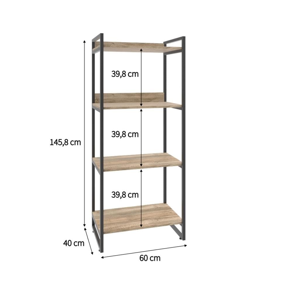 Estante Kuadra II Carvalho 60 cm