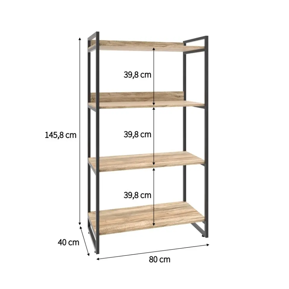 Estante Kuadra II Carvalho 80 cm